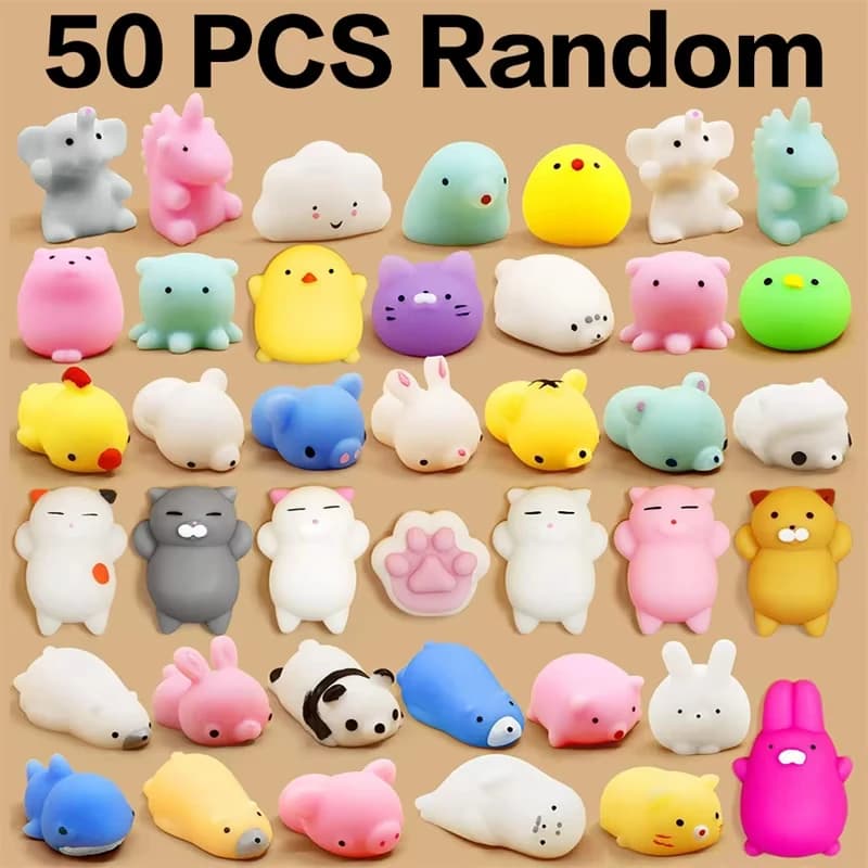20 pezzi casuali Kawaii Mochi Squishy Fidget Toy Mini simpatico gatto morbido antistress sensoriale spremere regalo di Natale per bambini adulti