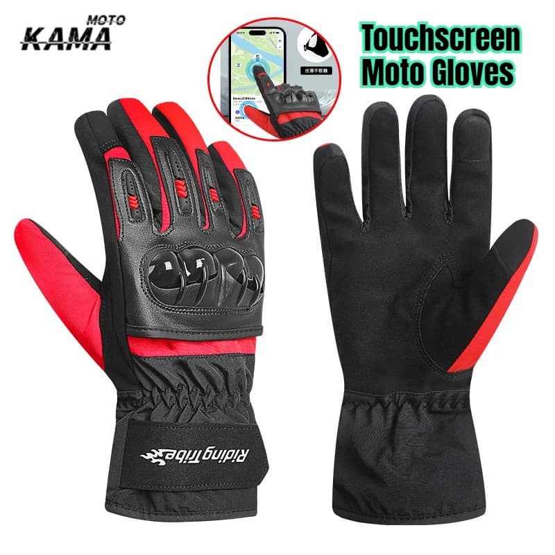 Guanti da moto da uomo invernali impermeabili antivento touchscreen guanti da moto da donna ragazzi moto donna corsa ciclismo protettivo