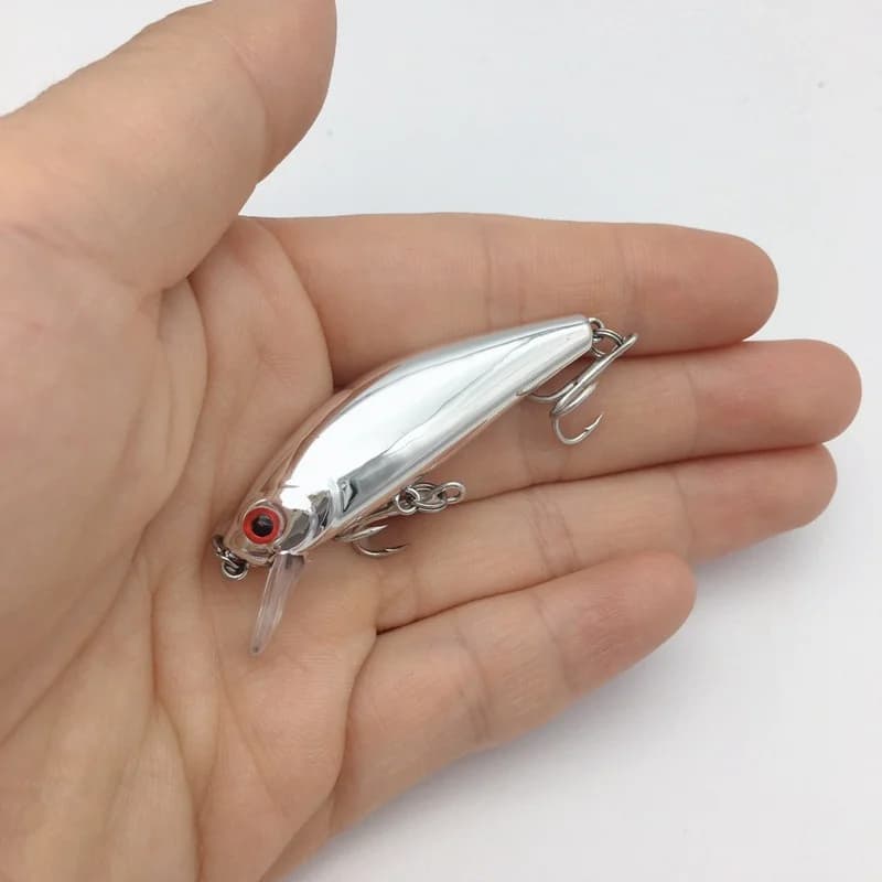 1 pz 5.5 cm/6.5g Mini Laser Duro Minnow Affondamento Esca Wobbler Jerkbait Manovella Esche Da Pesca Gancio Bass Pesca Acqua Salata Fresca attrezzatura