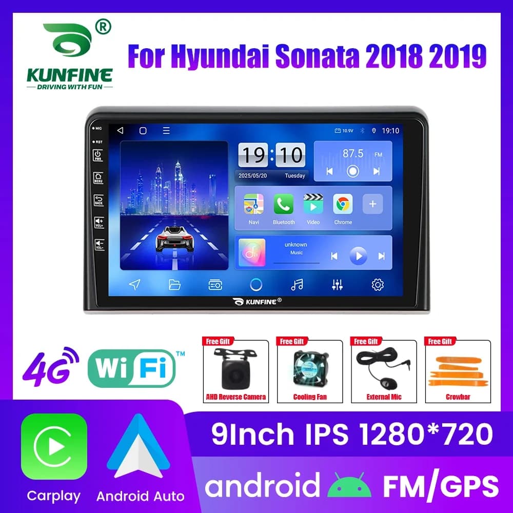 Autoradio Android per Hyundai Sonata 2018-2019, Stereo 2Din Octa Core con Navigazione GPS, Schermo IPS, Carplay e Android Auto