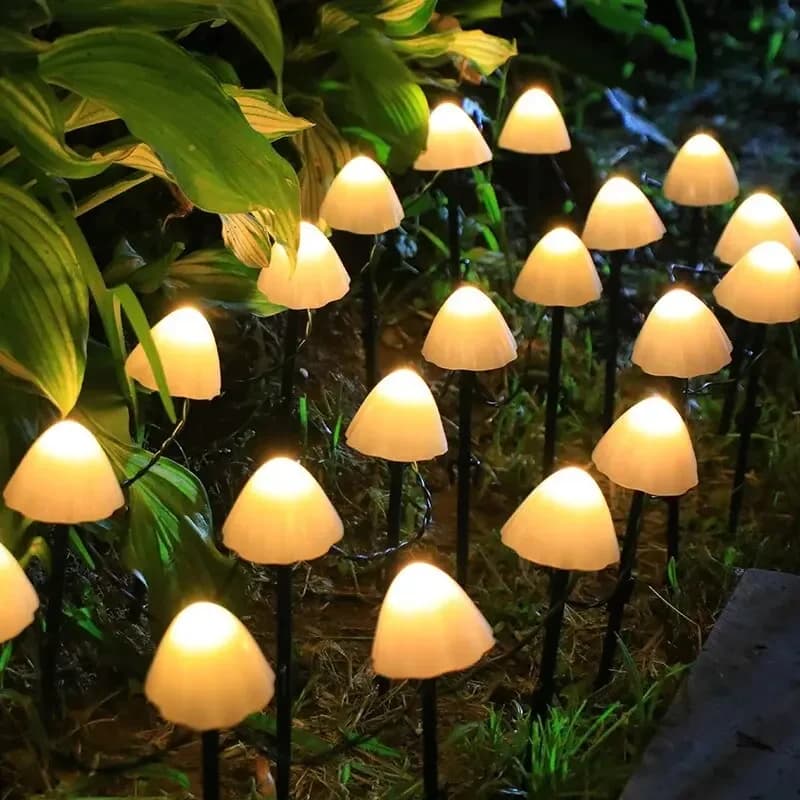 10 luci solari a fungo a LED, lampioni decorativi impermeabili per esterni, per prati, giardino, patio, decorazioni natalizie