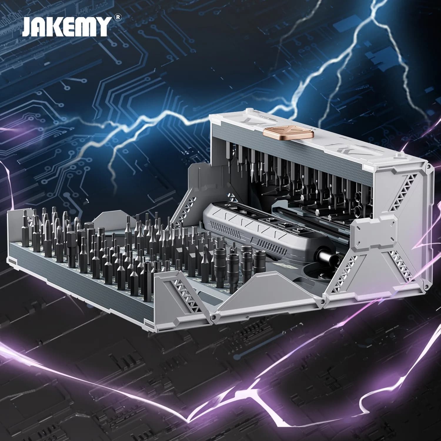 JAKEMY Set di cacciaviti magnetici di precisione neri 180 in 1, strumento di manutenzione elettrica professionale adatto per PC, iPhone, MacBook