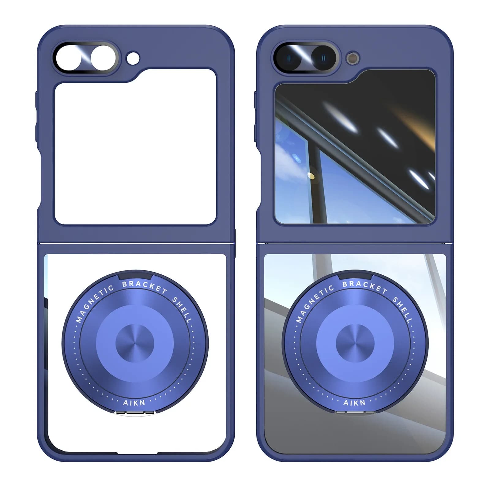Top Metal TPU Material Magnetic Ring Case for Samsung Galaxy Z Flip 7 FE 6 5 Wireless Charge 360 ° Shock Retardant