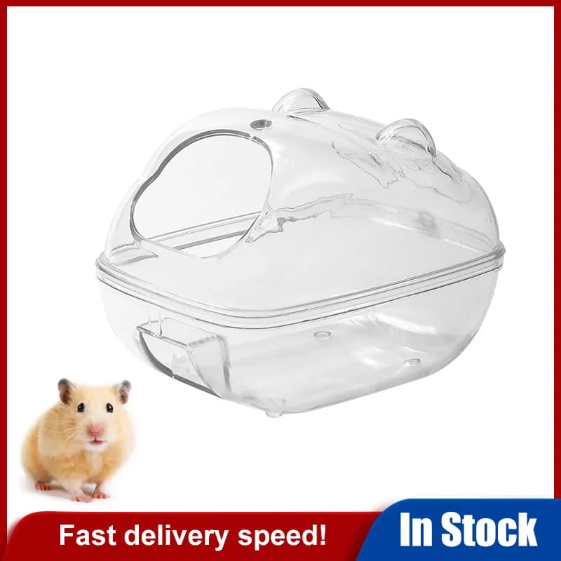 Nuova gabbia trasparente per criceti, bagno esterno, WC, sabbiera, facile da pulire, grande spazio, bagno rimovibile, piccole forniture per il bagno degli animali domestici