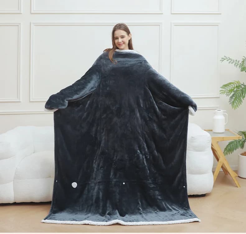 50x69.69IN sleeveless wearable blanket with foot pockets, heating blanket, intelligent constant temperature electric blanket