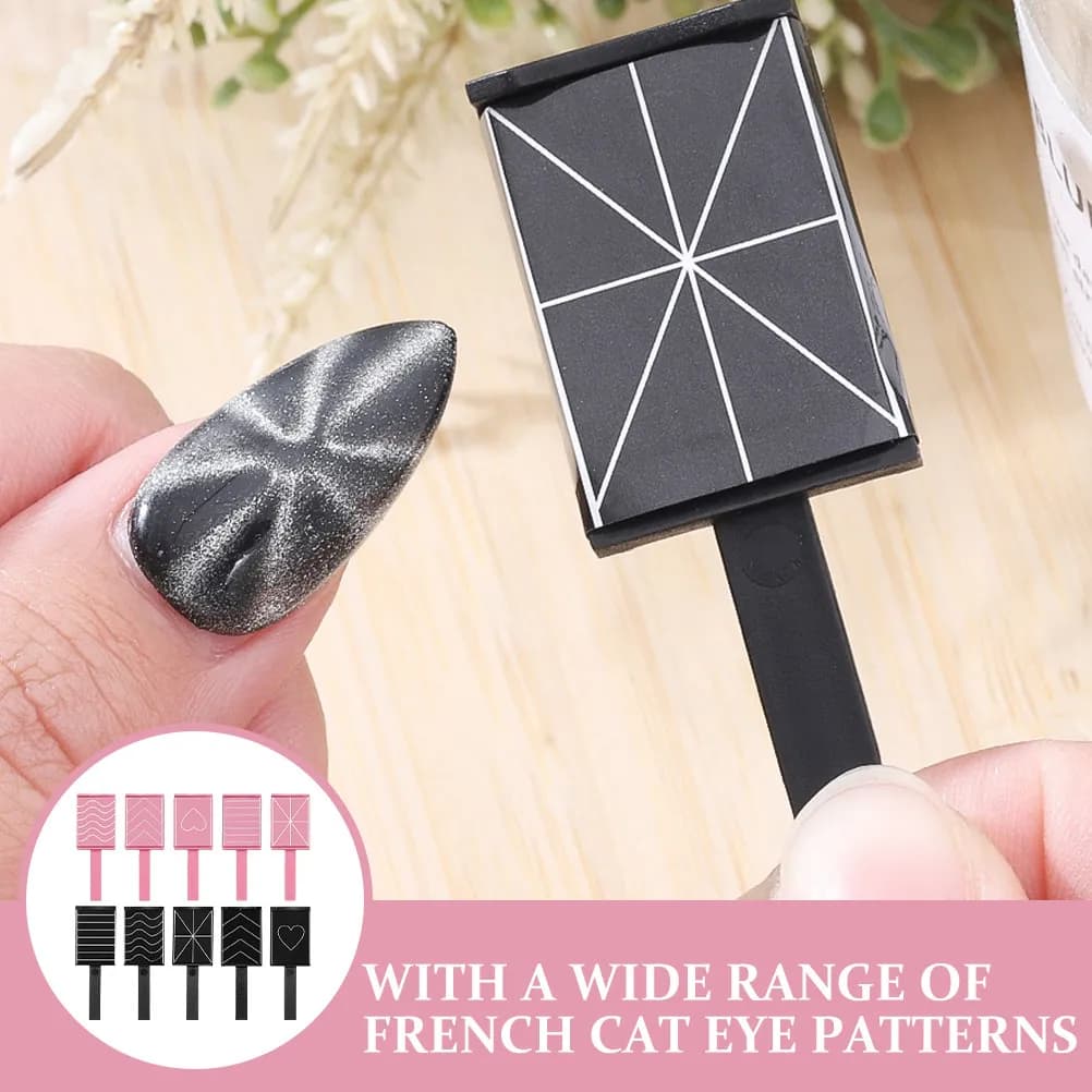 10 Pieces Magnet for Nail Art, Magnetic Tool for Gel Nails Effect Cat Eye Eye, Long Strip for Models French Cat Eye, Magnetic Instrument for Manicure
