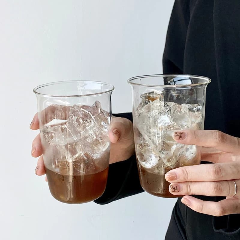 Curled Latte Cups Coffee Cup Household Glass Drinkware Juice Milk Simple Mug Transparent Water Bottles Glassware Cups Coffeeware