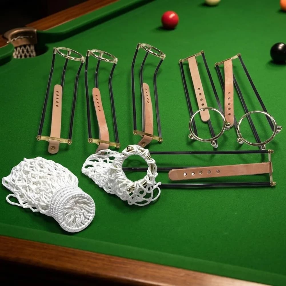 For Competitive Matches Pool Table Net Secure Hold For Cues Billiards Ball Catcher Net Zinc Plated Gold Finish