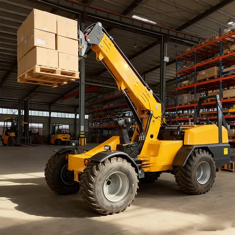 Mini pala gommata con braccio telescopico da 700 kg per ingegneria edile in vendita