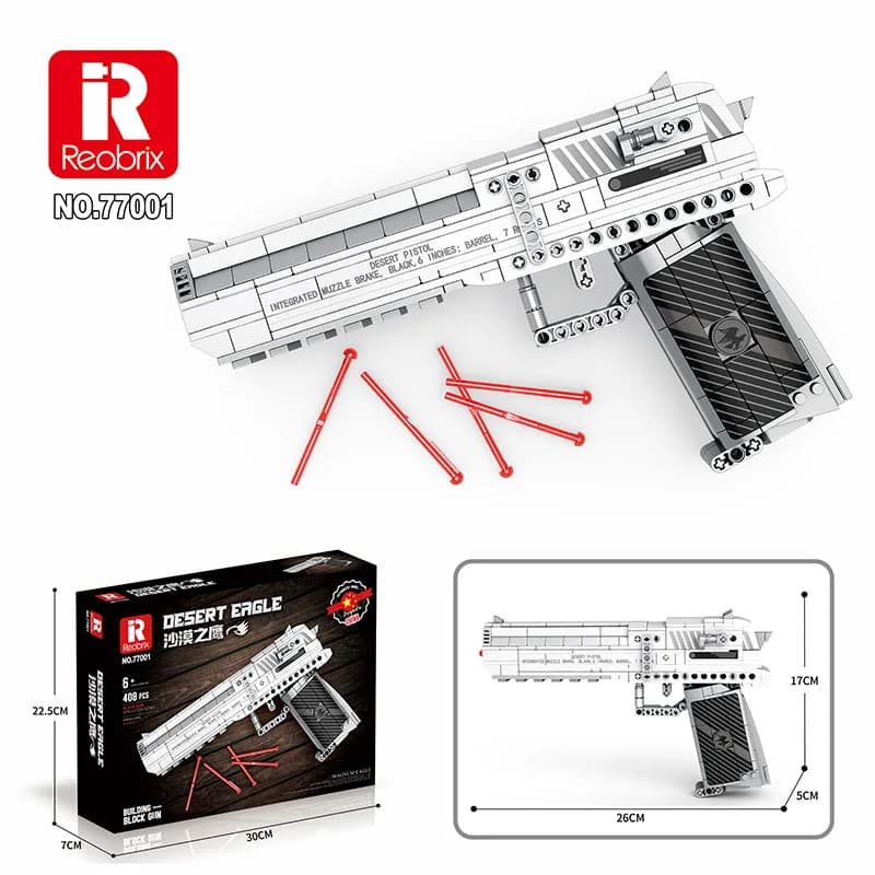 MOC 77001 Desert Eagle Gun Model 408Pcs DIY Assembly Building Blocks Military Guns Series Bricks Educational Toy Holiday Gift