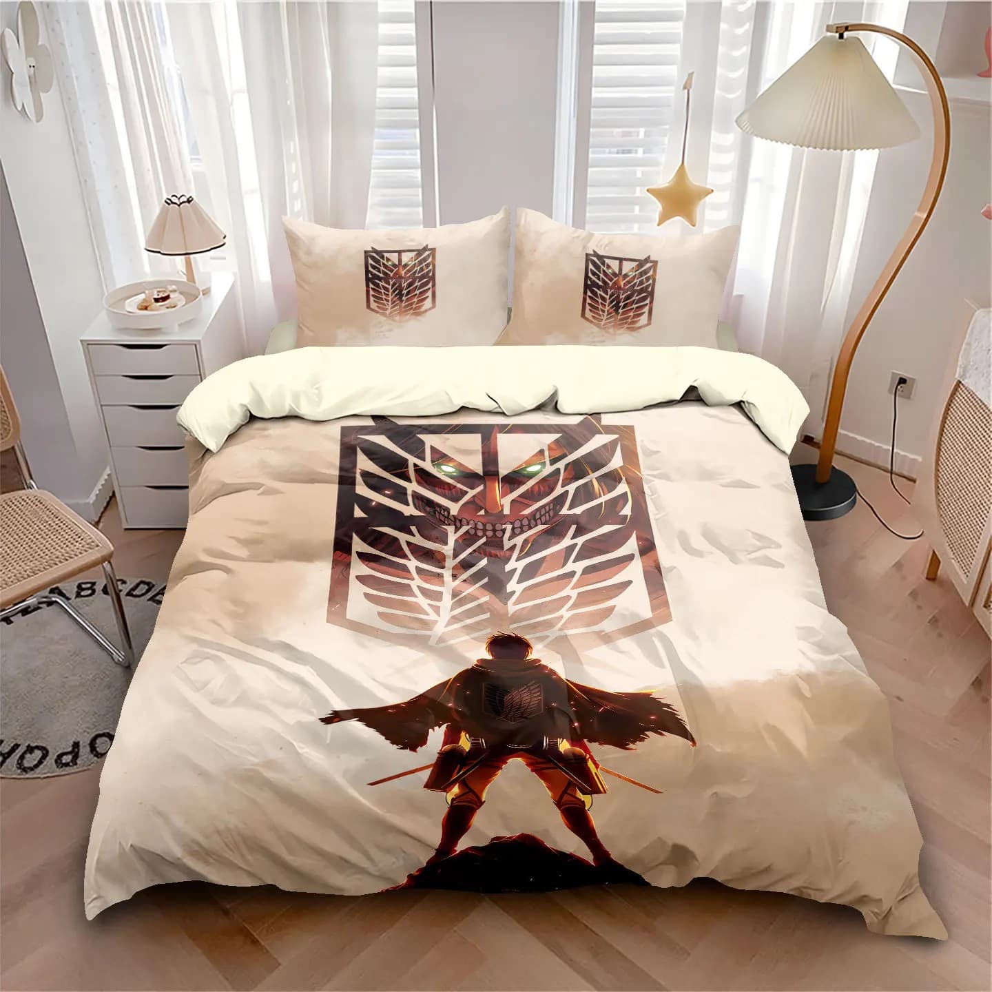 Anime A-Attack on T-Titan Duvet Cover Set Bedding Sets Pillowcase with Zip Room Decor for Teenagers adult Duvet Cover 2/3-Piece