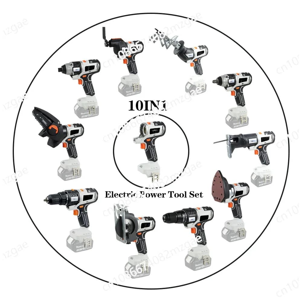 Set multifunzionale per la lavorazione del legno ricaricabile versatile per la casa fai-da-te piccolo e portatile, strumenti essenziali per set di dieci funzioni