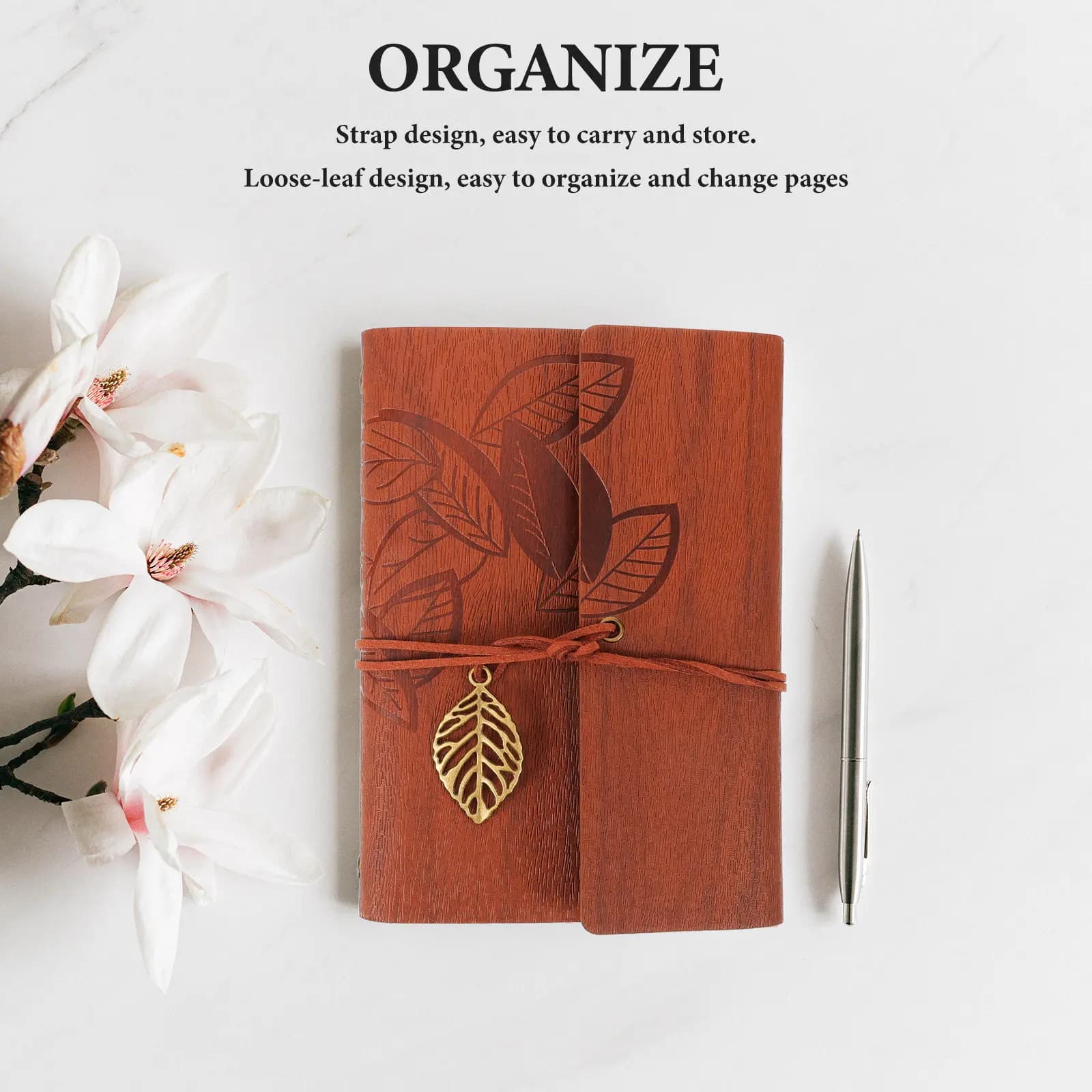 Quaderno da viaggio A6 con fogli sfoderabili, copertina effetto pelle, diario portatile, agenda per appuntamenti, diario per scrittura e registrazione quotidiana