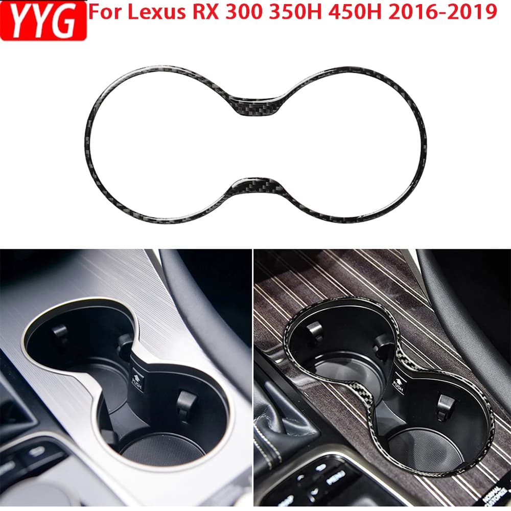 Per Lexus RX300 270 200T 450H 2016-2019 accessori auto in fibra di carbonio interni Cupholder cornice Trim adesivi decorazione
