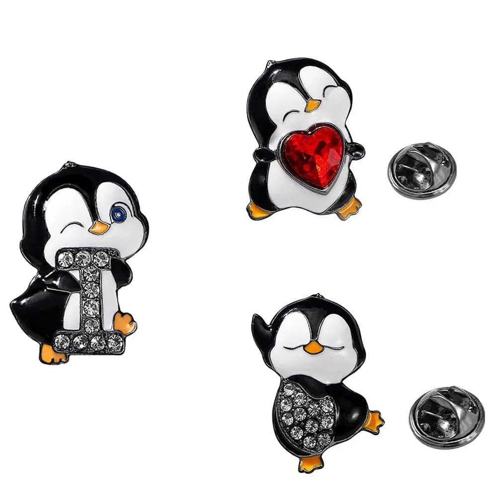 Love Dance Pinguino Hot Cute Animal Cartoon Badge Spilla con strass lucidi Borsa per abbigliamento Accessori per cappelli Simpatici animali Spilla Gioielli