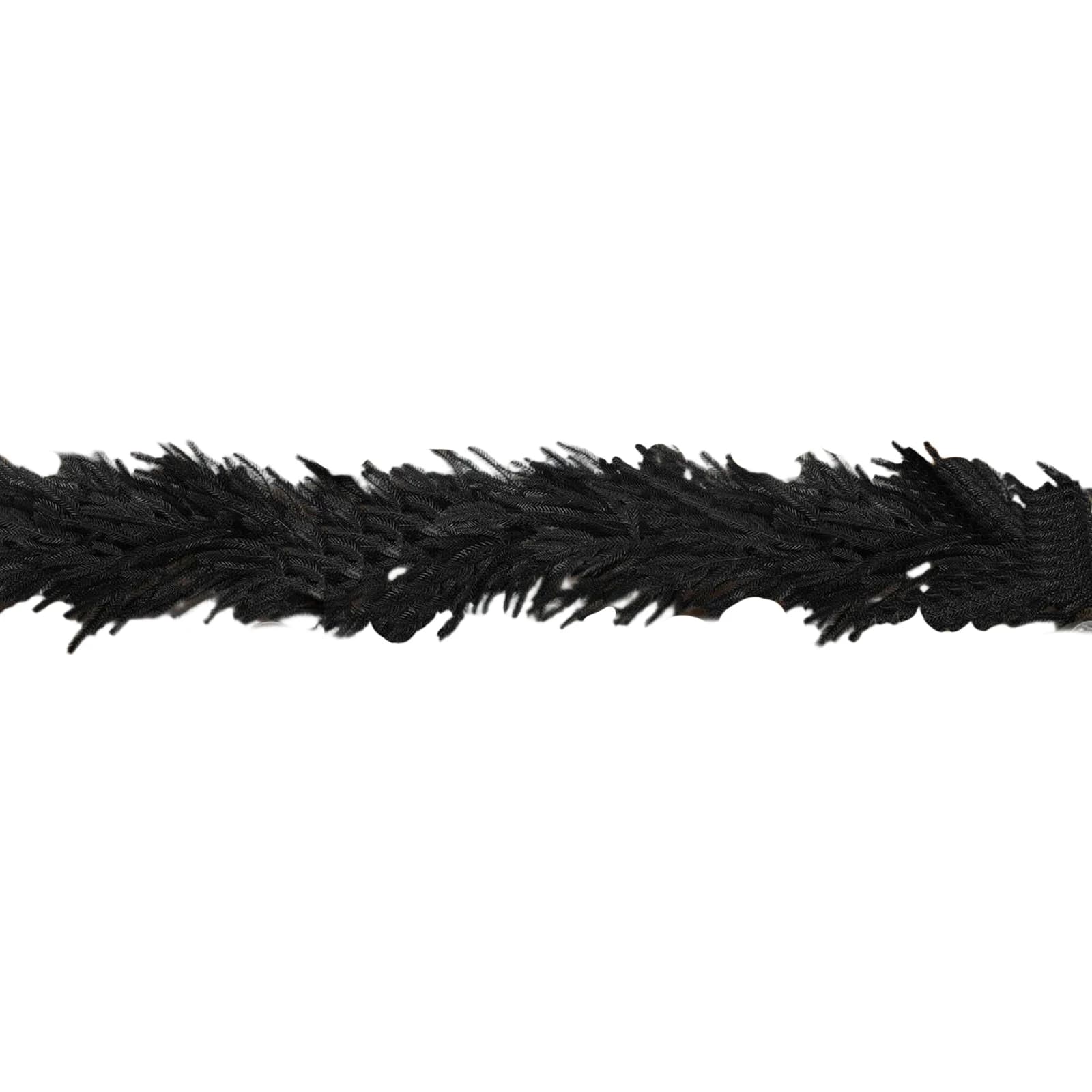 Halloween Black Screw Artificial Norfolk Pine Garland, Spectral Decoration for Wicked House Party
