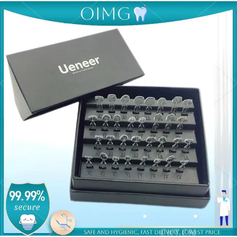 32 pcs Kit of Dental Veneer Prints Composite Resin Photopolymerization Autoclave Front Denti Front Print Tools for Tooth Whitening