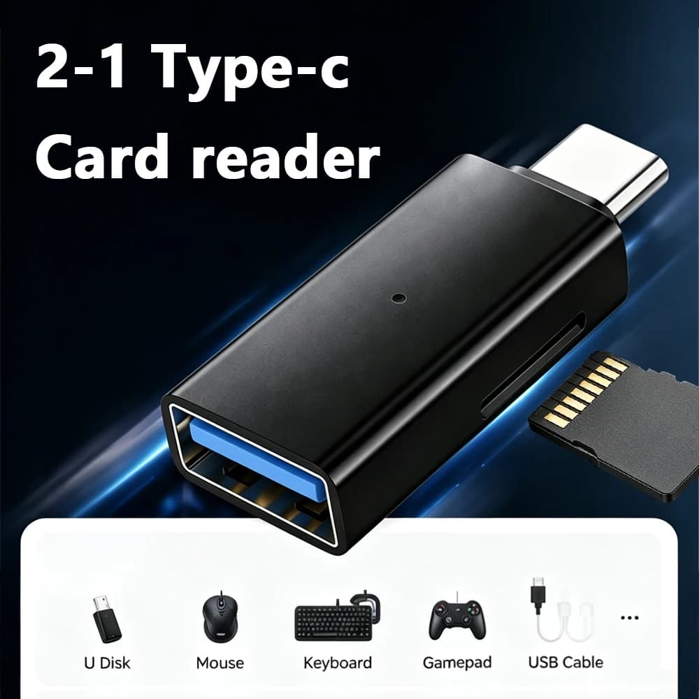 High-Speed 3 in 1 USB 3.0 Type C to TF Card Reader Adapter Memory Card OTG Reader for iPhone 15/16 Huawei PC Laptop