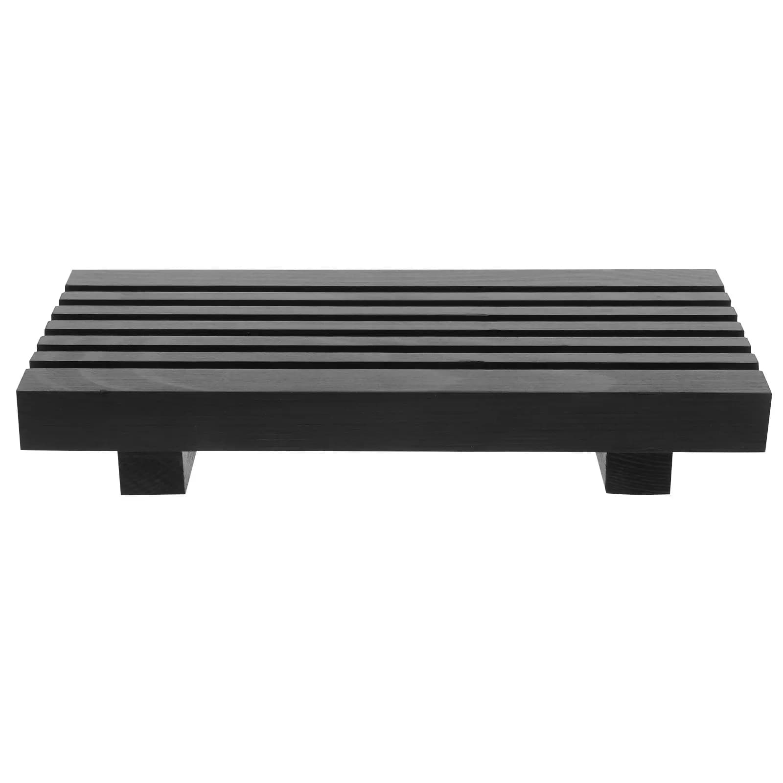 Wood Bathroom Tray Black 8.66x3.94in Rustic Sink Riser Tray Vanity Organizer Bathroom Counter Soap Dispenser Wooden Riser