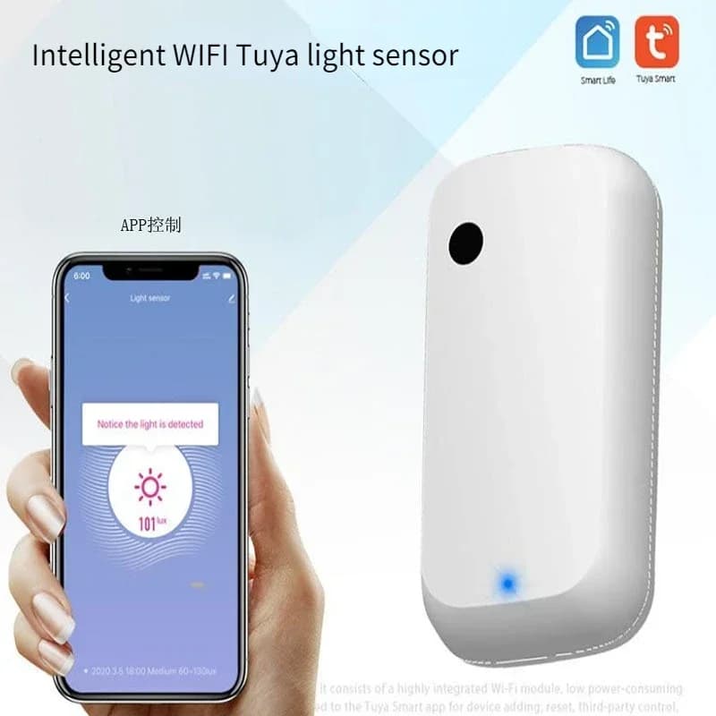 Tuya WiFi Doodle Sensore di luce Collegamento intelligente Percezione Ambiente Sensore di luce Detettore de fumee Connessione smartlife
