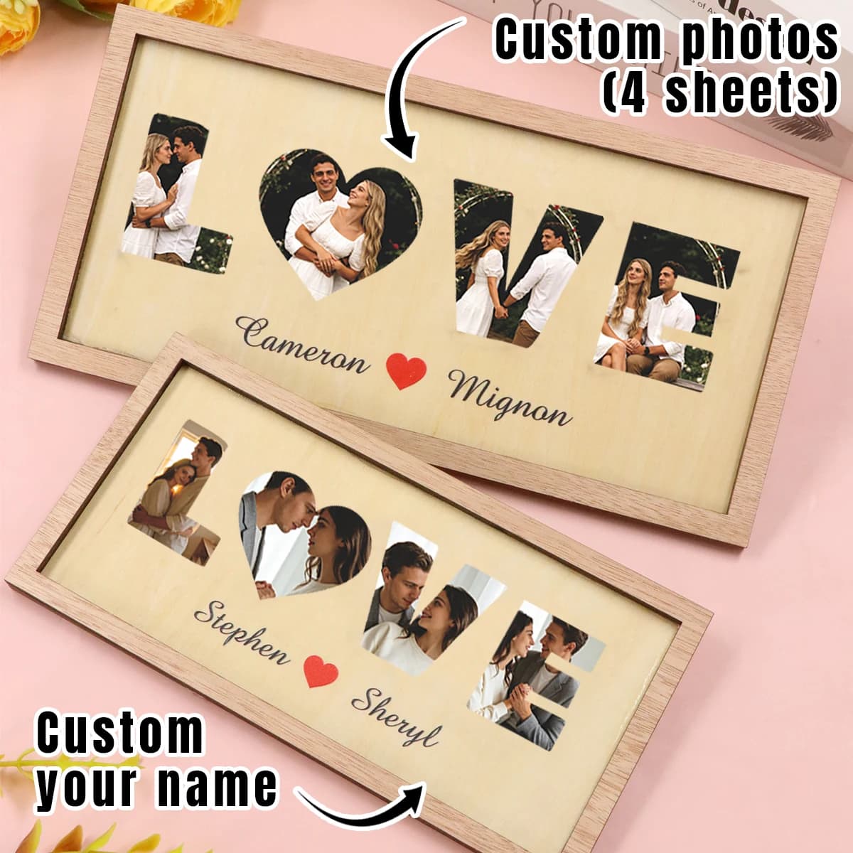 Regali Fotografici Personalizzati, Cornici Personalizzate, Cornice con Foto e Messaggio d'Amore, Cornice per Coppie, San Valentino, Decorazione per la Stanza
