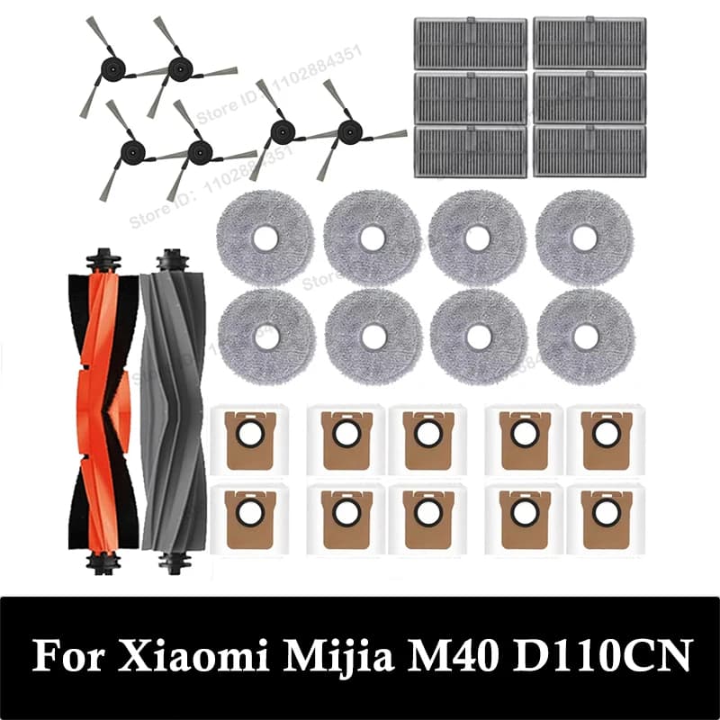 For XIAOMI MIJIA M40 D110CN OMNI Infinite Robot Spare parts Main side brush Hepa Mop Cloth Dust bag Accessories
