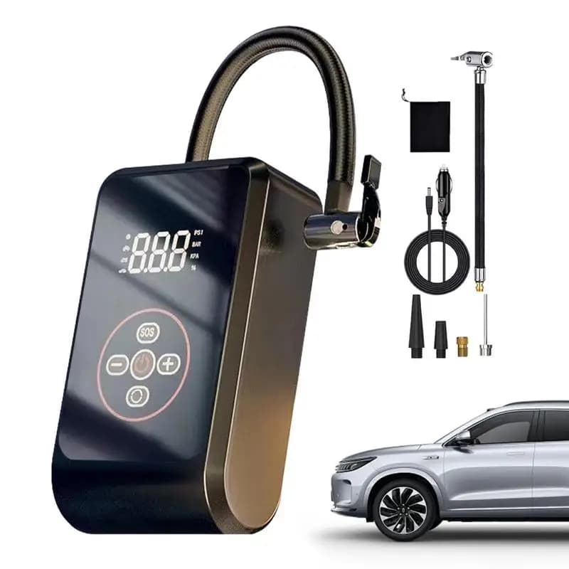 Pompa per pneumatici portatile Gonfiatore ad alta pressione per ruota Pompa di gonfiaggio per pneumatici con compressore d'aria multifunzionale per palla da bici per auto