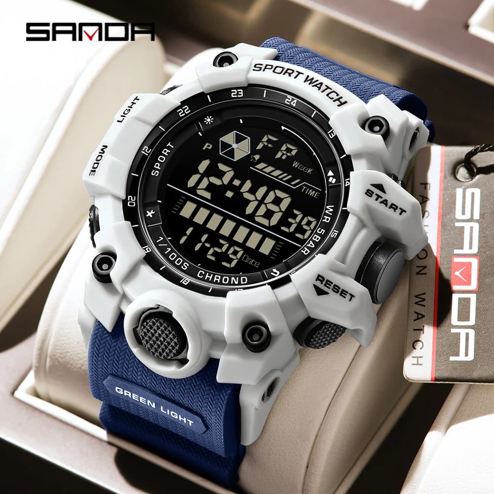 SANDA Orologio digitale di nuova moda per uomo cinturino in TPU 5ATM orologio da polso impermeabile uomo antiurto LED orologi sportivi Reloj Hombre