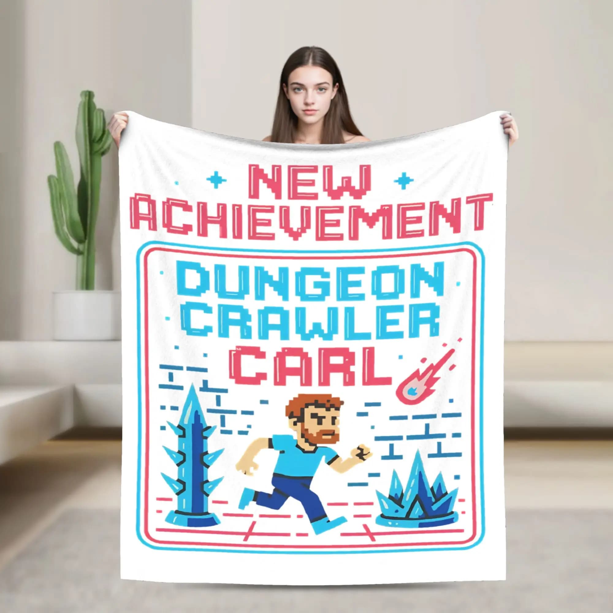 Nuova Coperta in Pile Corallo Super Calda Portatile per l'Estate, per Amanti dei Libri e dei Dungeon Crawler, Ideale per il Climatizzatore