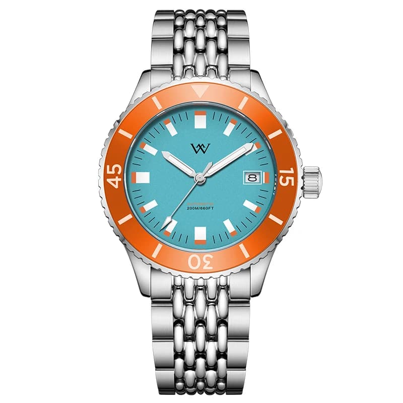 WM Watch Automatic Mechanical Diver Watch Men's Watch NH35 Ceramic Bezel AR Covered 200M Waterproof Welly Merck Watches WM181
