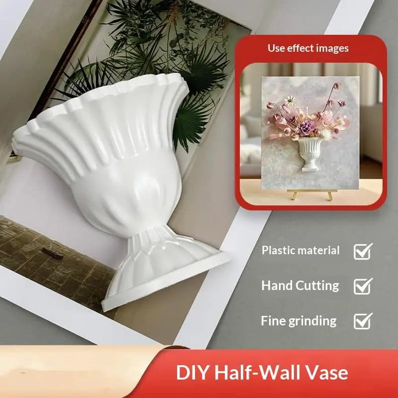 French Oil Painting Half Wall Vase White DIY Flower Arrangement Vase