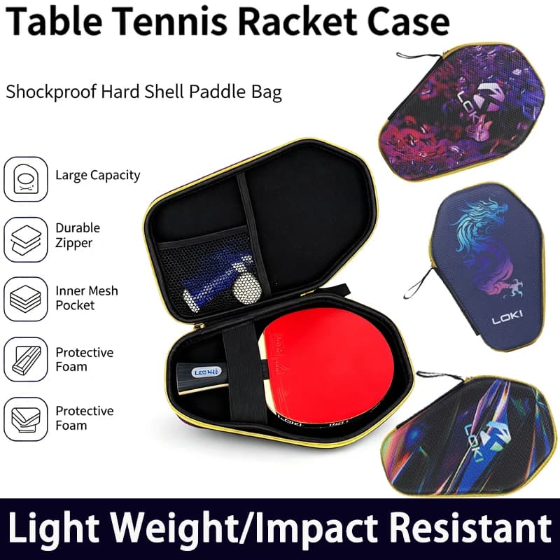 LOKI Table Tennis Racket Cover Bag EVA Hard Racquet Sport Bags High Quality Waterproof Protection Case for Ping Pong Paddle