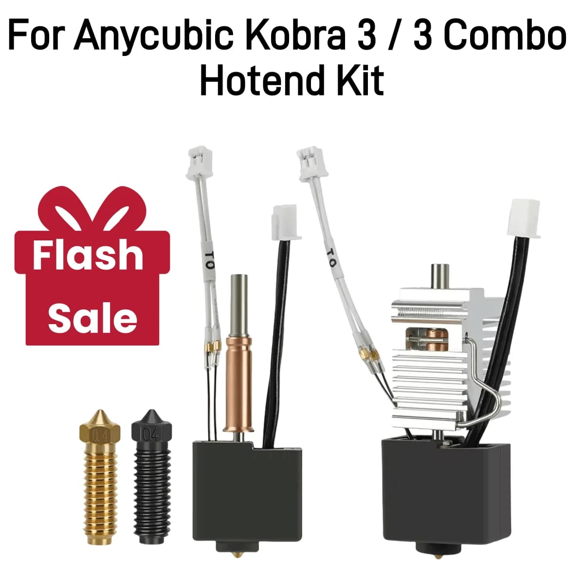 Hotend kit For Anycubic Kobra 3 Bimetal Heatbreak Hot End 24V 50W Heating Tube Thermistor For Anycubic Kobra 3 Combo Print Head