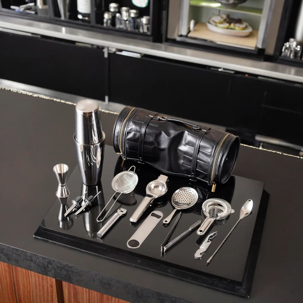 Kit da barista, set shaker da cocktail stand-up in metallo con negozio di regali e bar