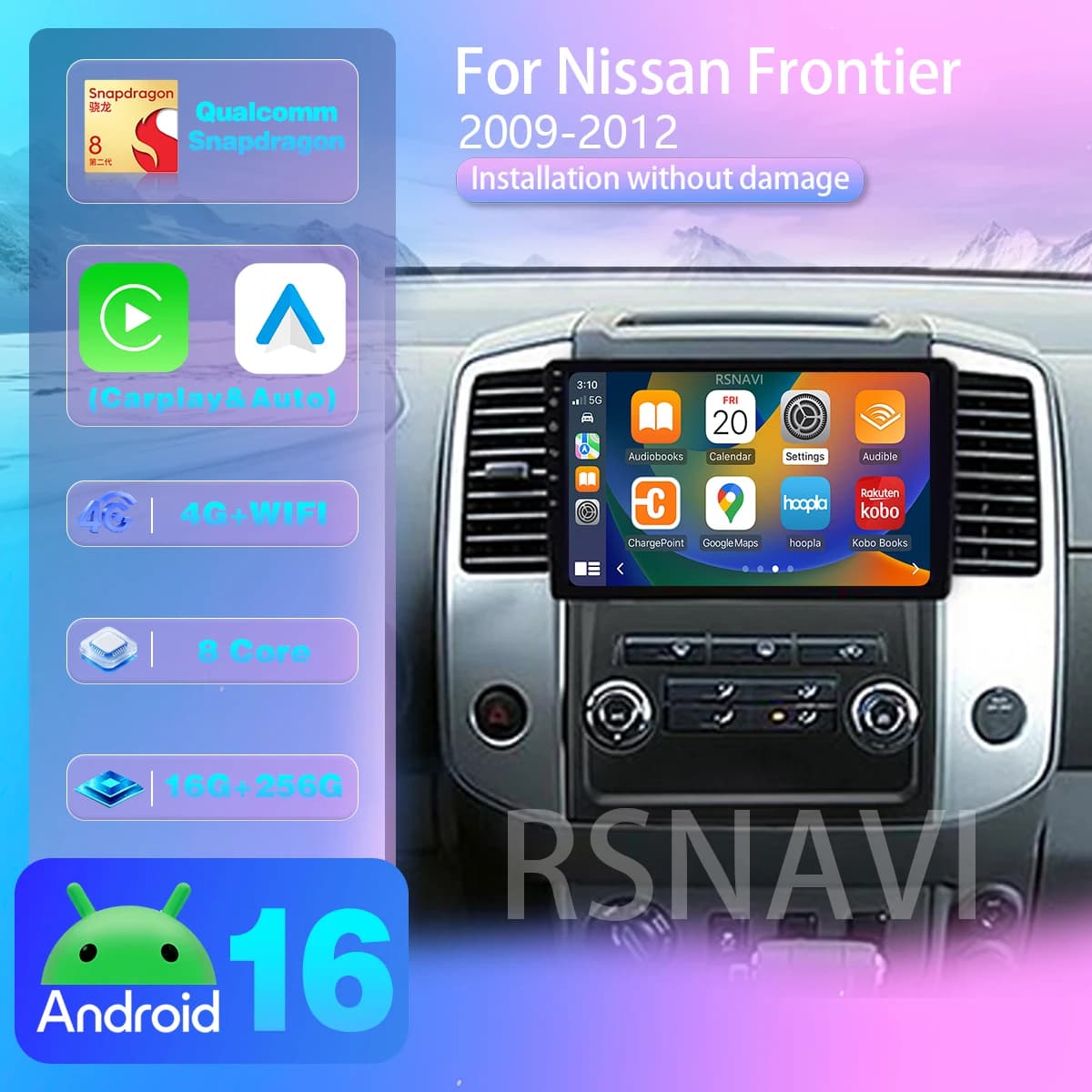 Android 16 Carplay Auto Car Radio Player For Nissan Frontier Xterra 2 N50 2008 - 2015 Stereo Head Unit DVD BT video DSP WIFI+4G