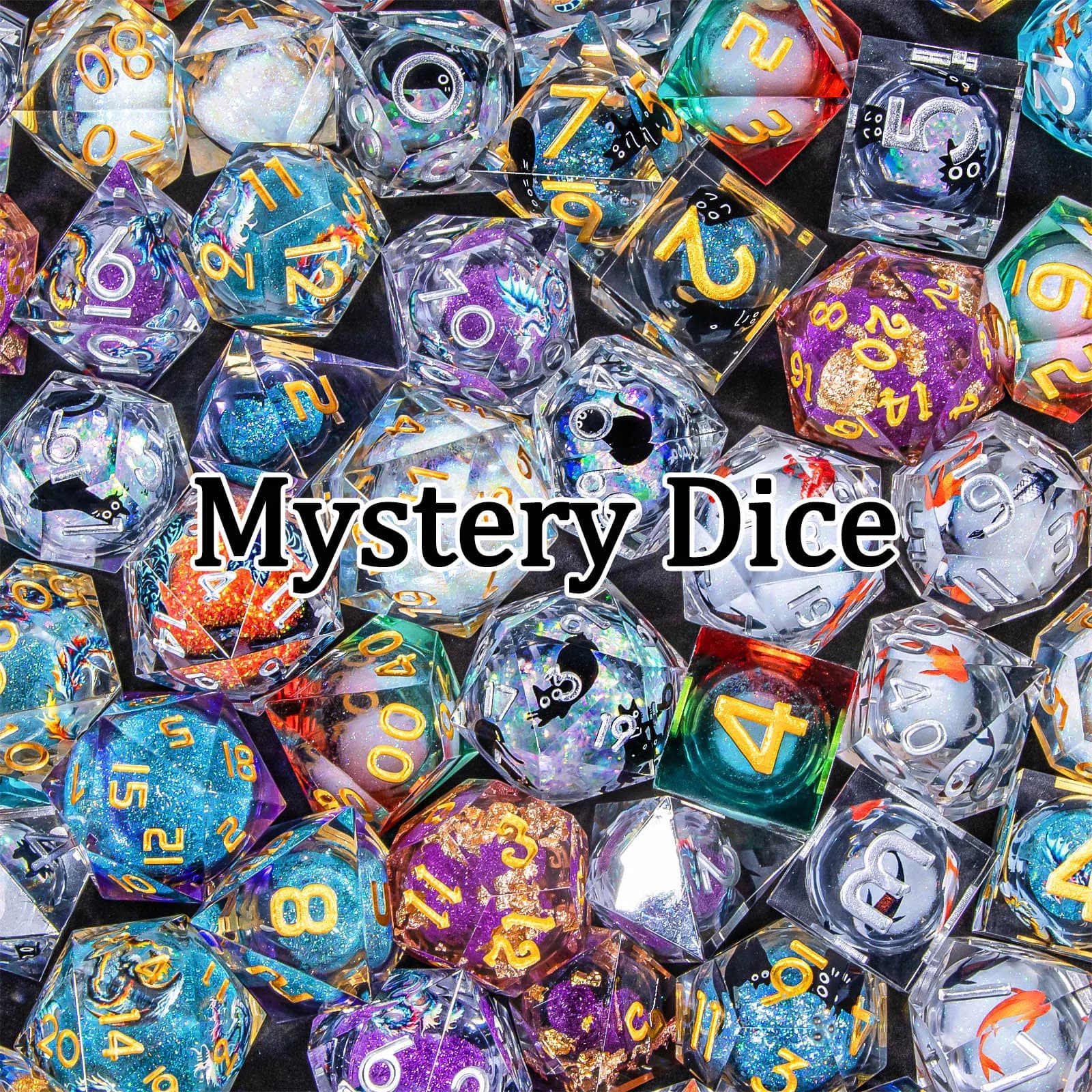 Mystery Dice, DND Dice, Polyhedra D&D Dice, Metal or Resin Dice, Dungeons and Dragons Dice, Liquid Core Dice for Role Playing