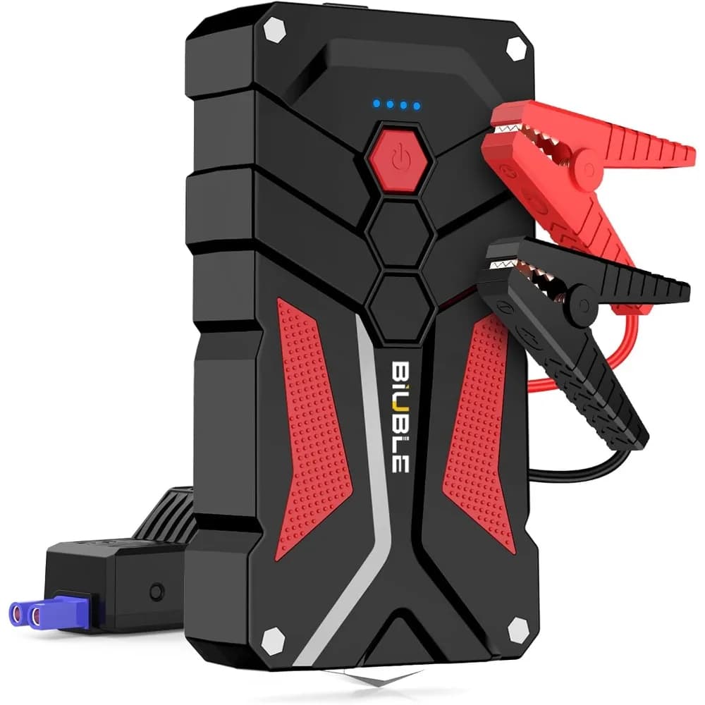 Avviatore di emergenza Avviatore di emergenza per auto Batteria automatica Booster Pack 5000A Picco 12V con ricarica rapida USB-C, scatola di emergenza al litio con luce LED (U
