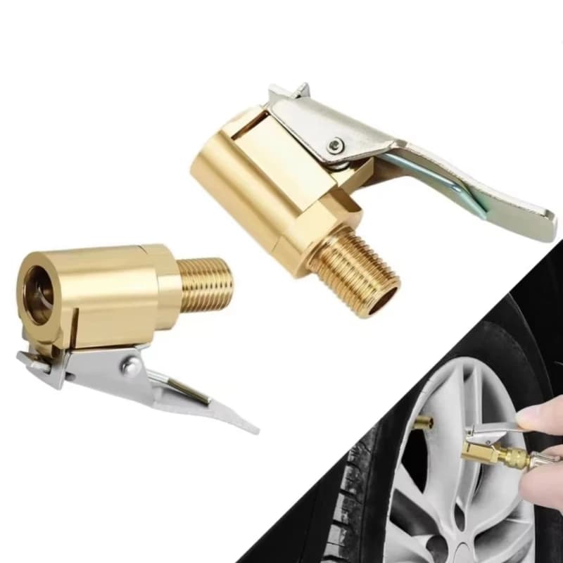 1/2/3/4 Pezzi Connettore per Gonfiaggio Pneumatici Auto, Adattatore a Clip in Ottone da 8mm per Valvole di Ruote e Pompe Gonfiabili
