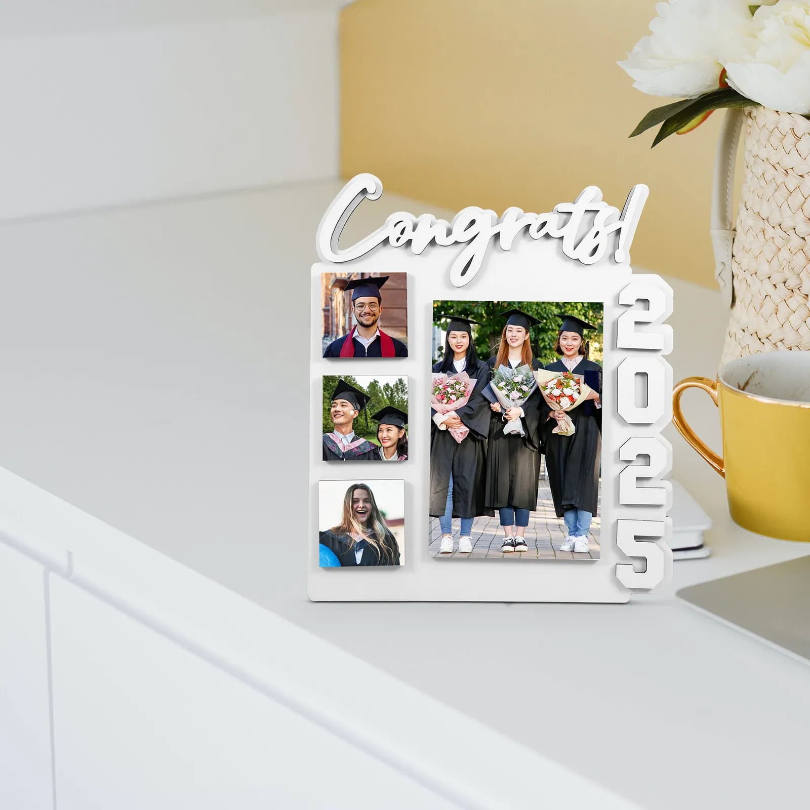 Sublimation Graduation Photo Frame 2025 Desktop Blank DIY Picture Frame for Sublimation Memorial Party Supplies Decoration