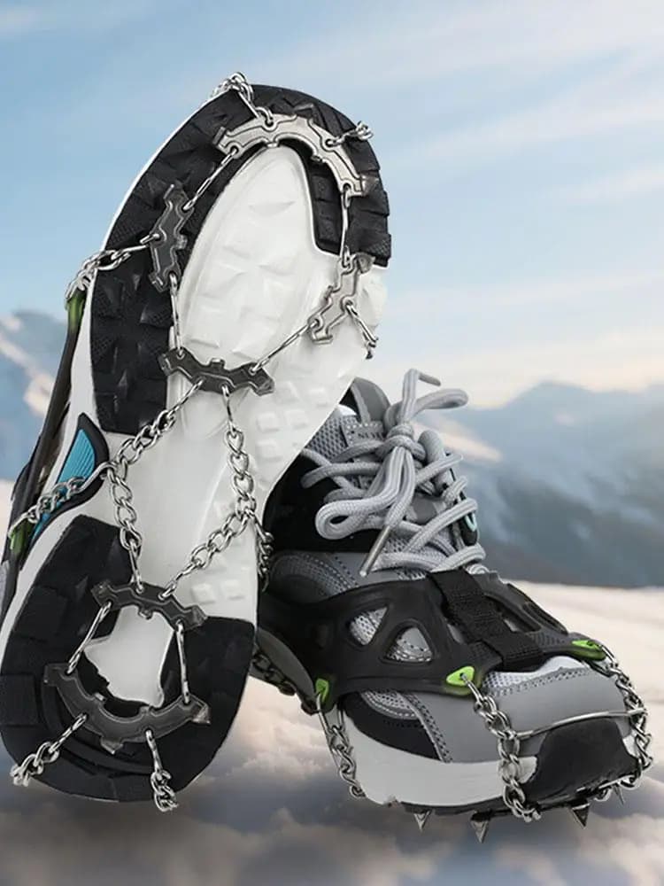 Impugnature da neve stabili per stivali Punte di presa antiscivolo resistenti al calore per pesca Escursionismo Camminare Arrampicata Alpinismo Donna Uomo