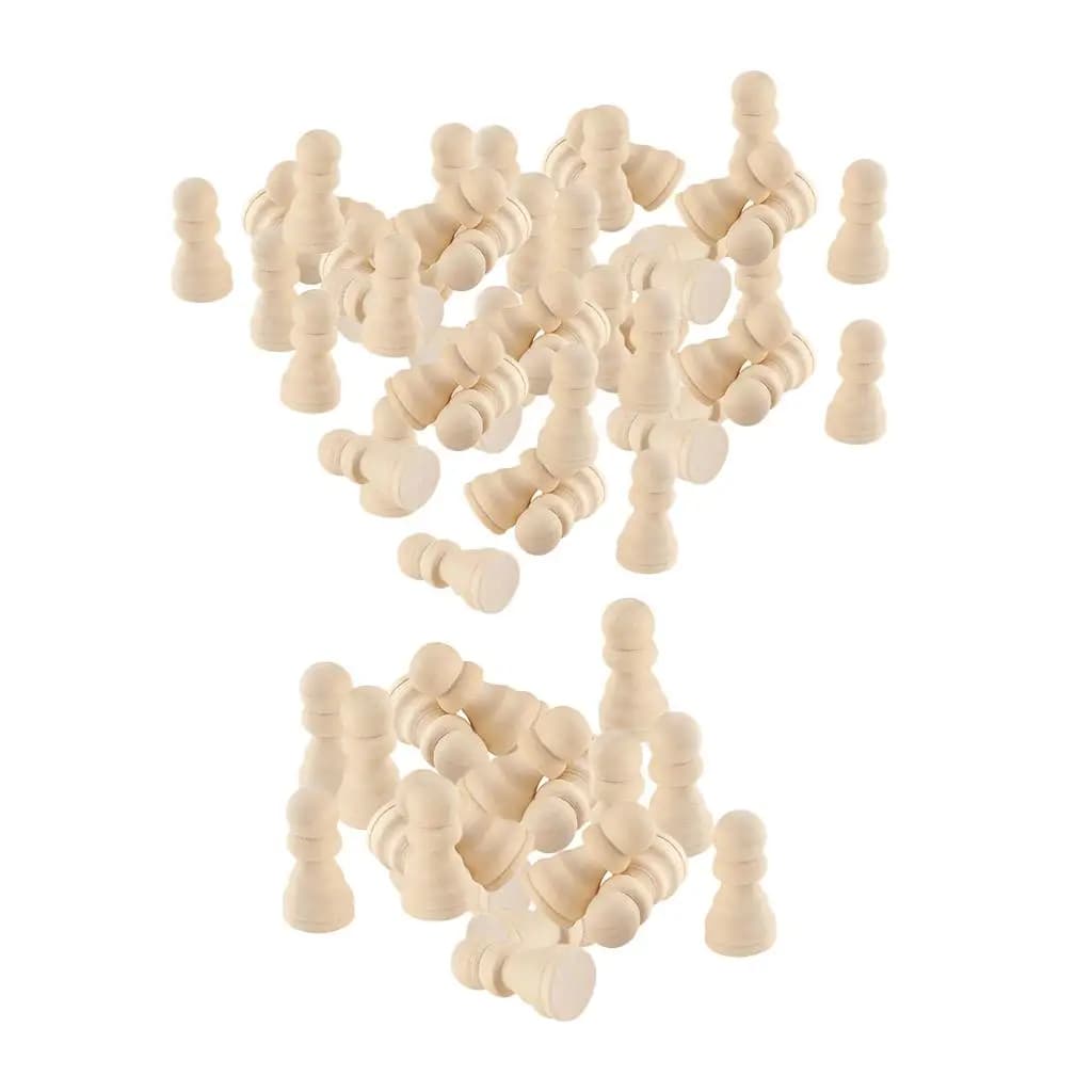 Wooden Table Board Game Handcrafted Chess Pieces Wooden Blocks for Kids and Adult Wood Games