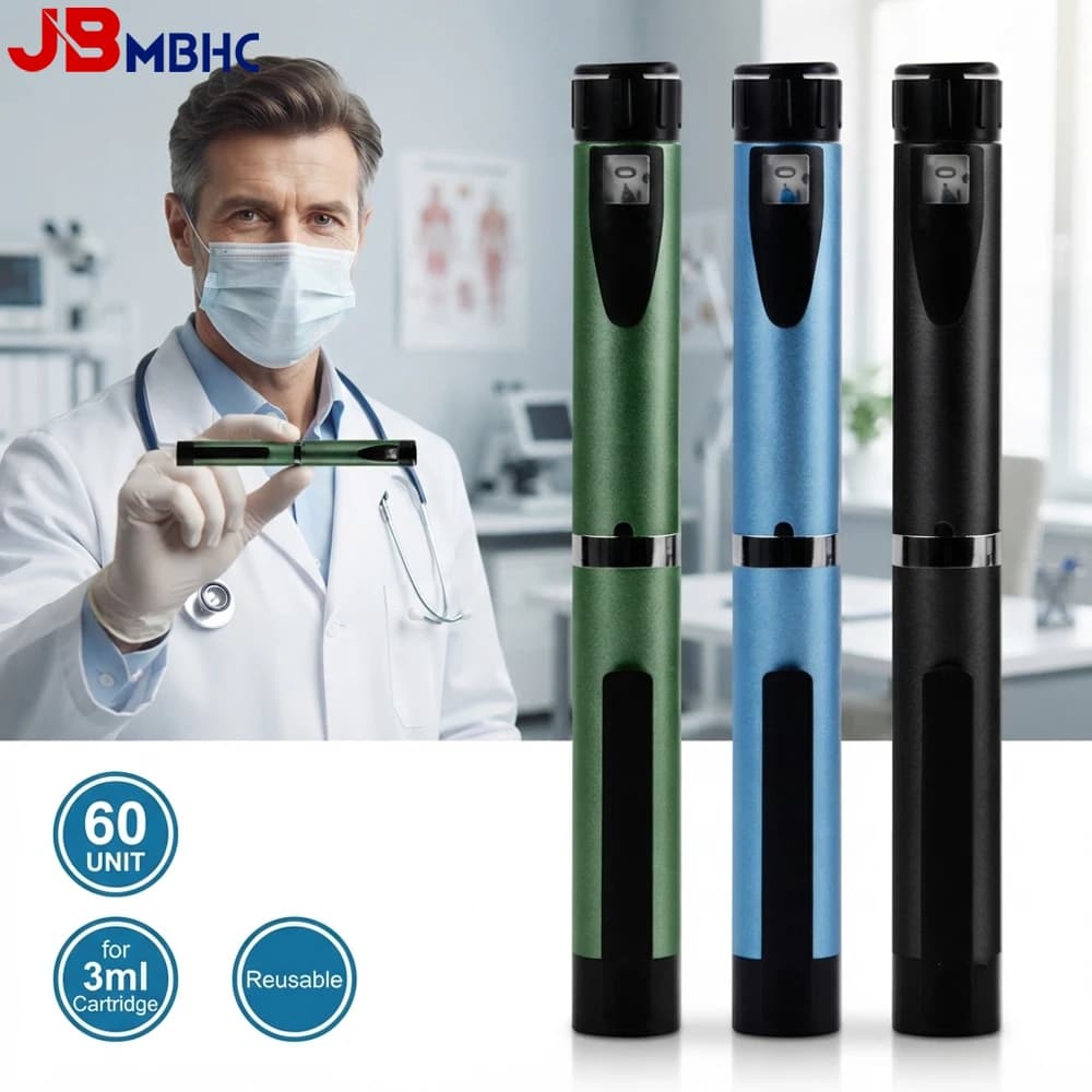 1-60 Unit Adjustable Peptide Pen Injector, Reusable Injection Pen for 3ml Cartridge, Daily Use Injection Pen with Smooth Plunger