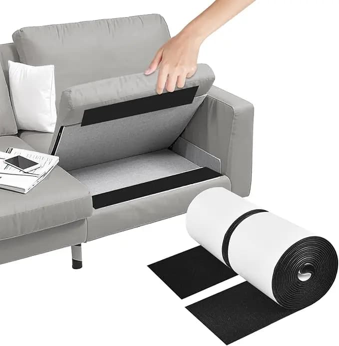 1 set di nastri larghi con gancio e anello con adesivo, strisce autoadesive in nylon resistenti per divano, mantengono i cuscini del divano di Sl