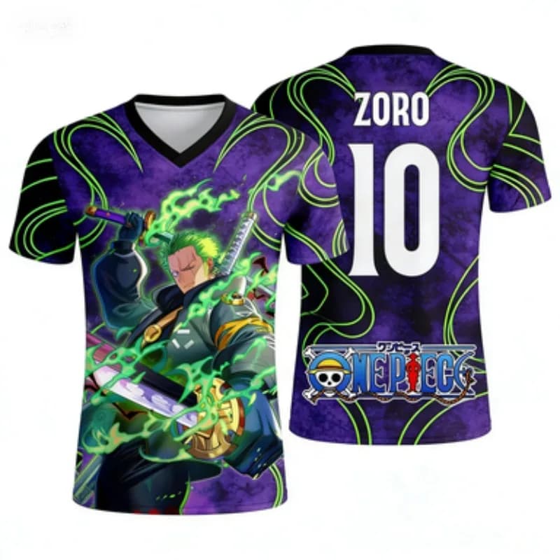 T-shirt sportiva estiva 2026 a maniche corte ad asciugatura rapida con stampa anime per adulti e bambini