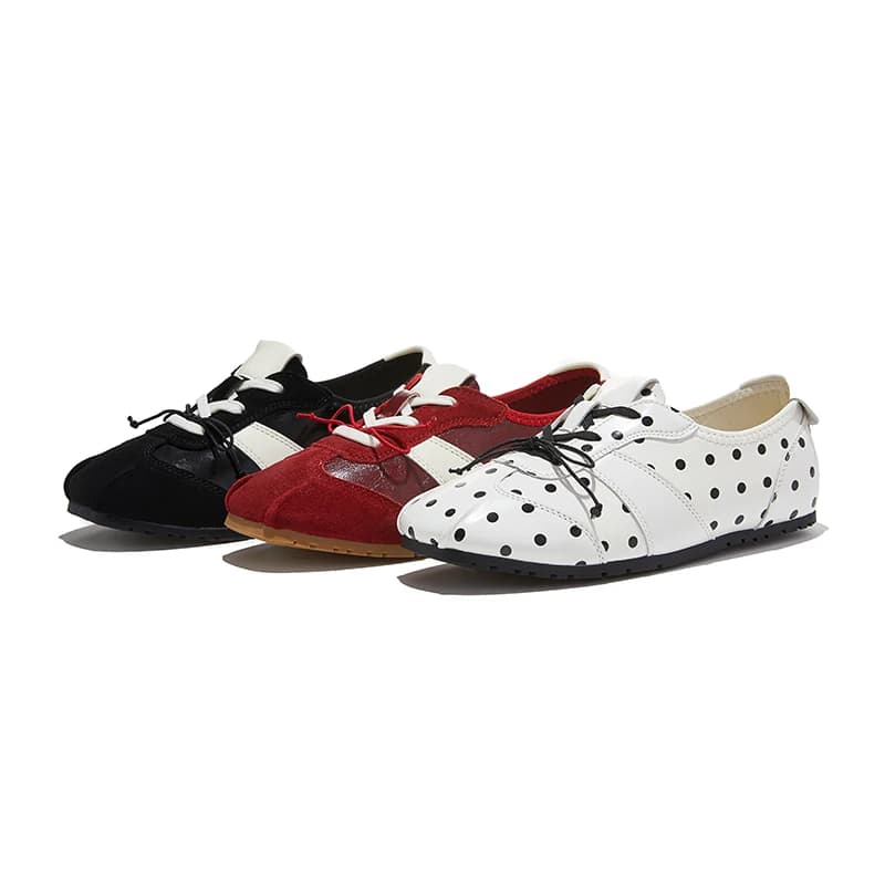 AIYUQI Scarpe da ginnastica piatte da donna con pois, scarpe da allenamento tedesche alla moda, scarpe da donna comode per la primavera e l'autunno