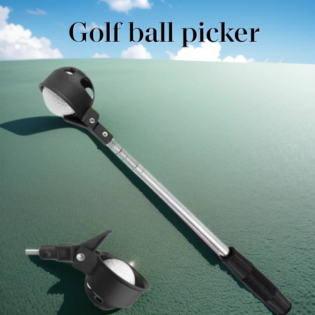 Raccoglitori per palline da golf ausilio per l'allenamento telescopico in acciaio inossidabile con pickup a pala con chiusura automatica per palline da golf