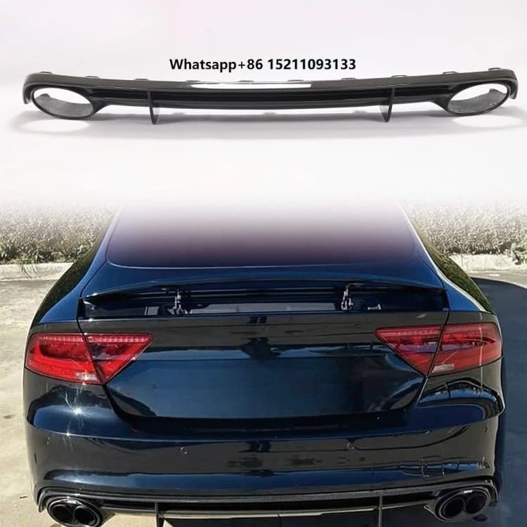TIYPEOR Luxury Dry Carbon Fiber Rear Bumper Diffuser with Easy Installation for RS7 2014-2016