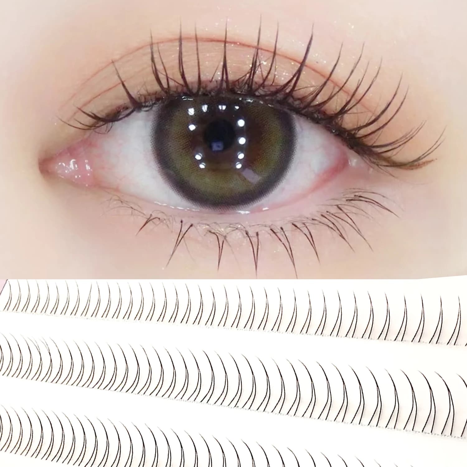 Black V C Curl, Soft and Natural, Comic Manga Style, Korean Inferior Eyelashes, Eyelashes