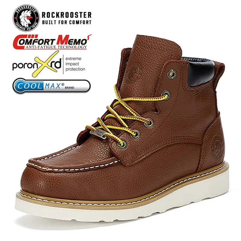 ROCKROOSTER scarpe da trekking in pelle bovina uomo scarpe tattiche impermeabili stivali da caccia scarpe da ginnastica da campeggio utensili da moto stivali Goodyear