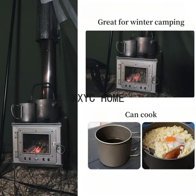 Foldable Wood Stove for Open Camping, Light Portable and Compact for Picnic